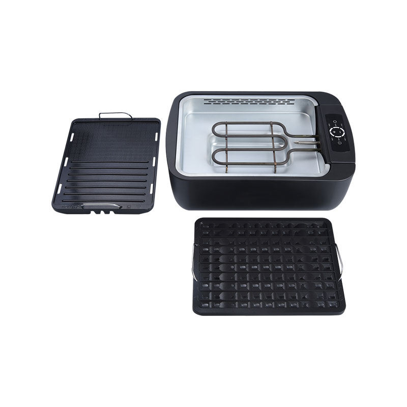 Small Size Indoor Electric Smokeless BBQ Grill Pan With Temp Control