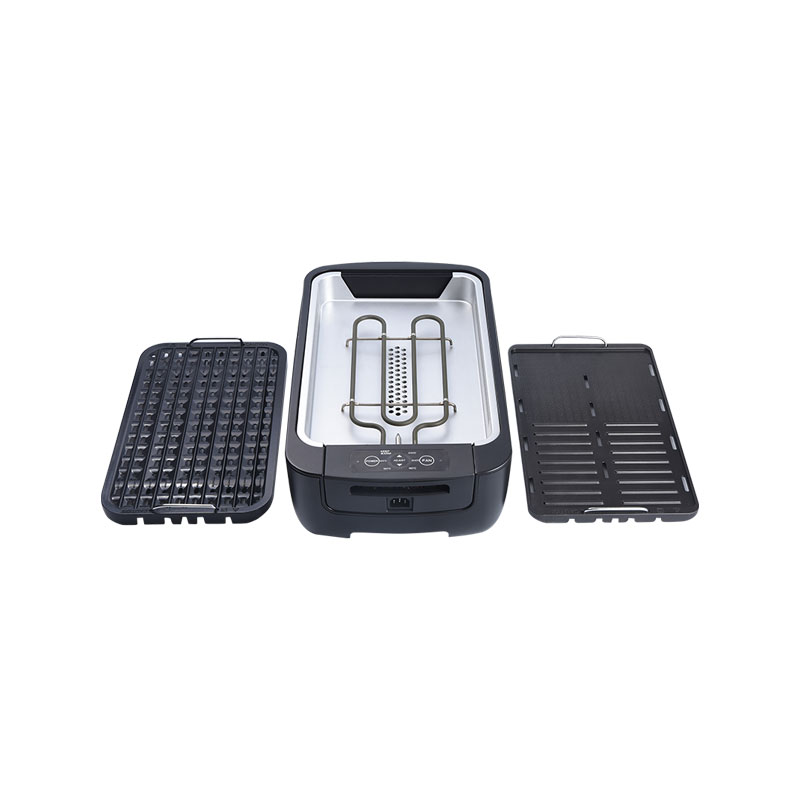 Large Size Indoor Electric Smokeless Grill Pan Removable Grill
